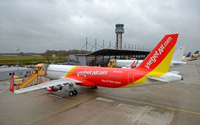 Một máy bay của VietJet Air đang trong quá trình kiểm tra