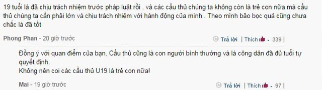 Quan điểm cho rằng nên tin vào các cầu thủ trẻ