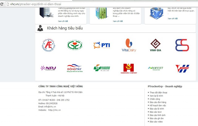 12 khách hàng doanh nghiệp tiêu biểu được Việt Hồng giới thiệu trên website