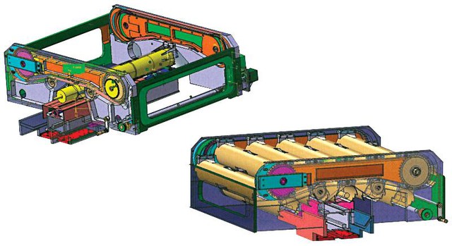 Bản vẽ hệ thống nạp đạn tự động kiểu khay xếp phía sau của tháp pháo Cockerill XC-8.