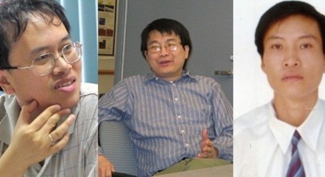 Từ trái qua phải: GS-TS vật lý Đàm Thanh Sơn, GS-TS Nguyễn Sơn Bình, PGS-TS Nguyễn Xuân Hùng.
