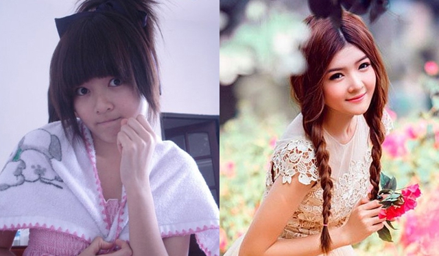 Thật khó để tin rằng hai tấm ảnh đều của hot girl mang vẻ đẹp thiên thần Lily Luta.