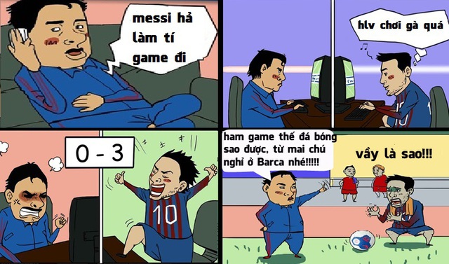 Dám chơi thắng HLV là tội hơi nặng đấy Messi