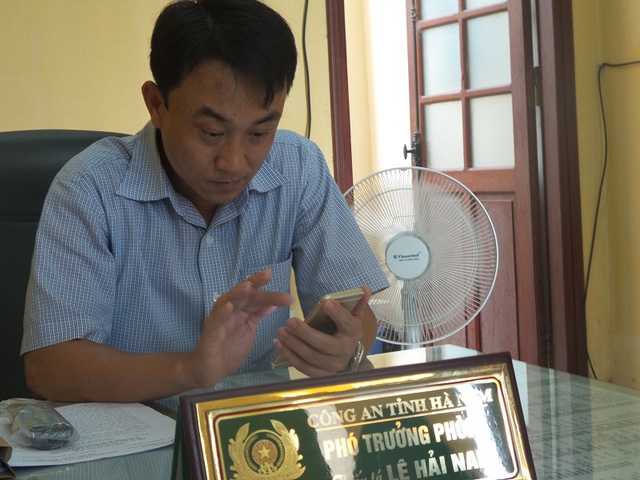 Thiếu tá Lê Hải Nam - Phó trưởng Phòng cảnh sát điều tra tội phạm về trật tự xã hội, Công an tỉnh Hà Nam cung cấp một số hình ảnh liên quan đến vụ án