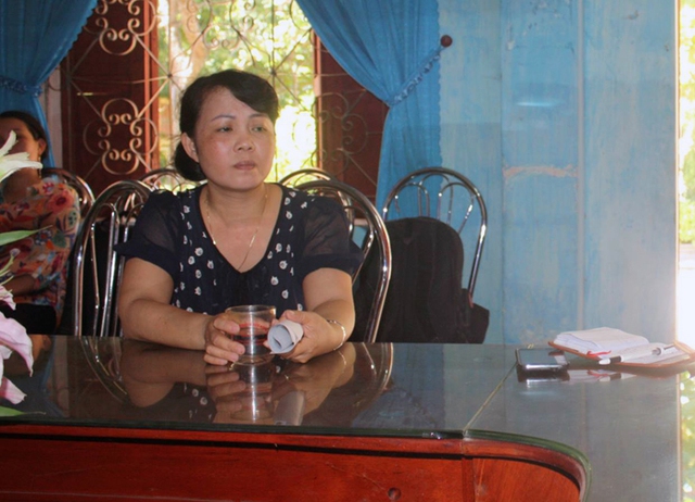 bà Ngô Thị Hà - Hiệu trưởng trường tiểu học Diễn Tháp trao đổi với PV sáng 12/9.