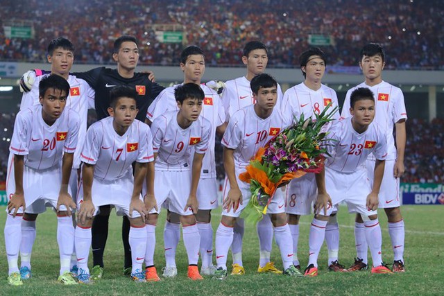 uyển U19 Việt Nam dự giải U19 Đông Nam Á 2014 có thành phần chính là nhóm cầu thủ Hoàng Anh Gia Lai. (Ảnh: Minh Chiến/Vietnam+)