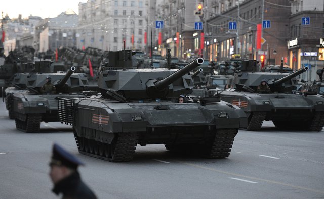 T-14 tanks with the Armata Universal Combat Platforms