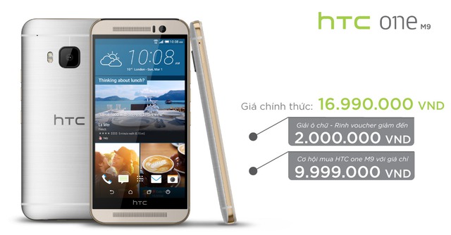 Đặt mua ngay HTC One M9 với mức giá chỉ 16,990,000 Đ tại Lazada.vn