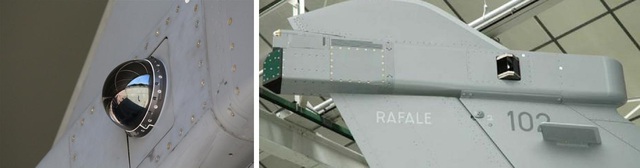 2 cảm biến hồng ngoại cảnh báo tên lửa DDM NG trên cánh đuôi đứng