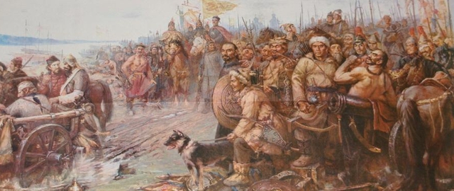 
Quan quân nhà Thanh đánh đuổi giặc ngoài người Yaksa, Nga.
