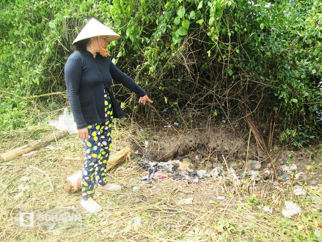 Cái hố, nơi Nguyễn Hồng Chí Nguyện đốt xác cha ruột để phi tang