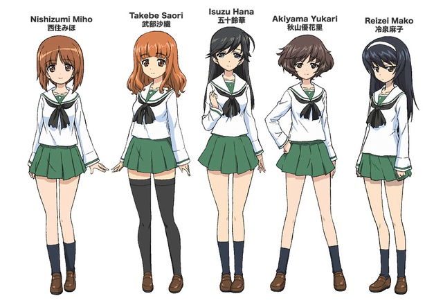 
Các nhân vật chính trong dòng phim Girls und Panzer.
