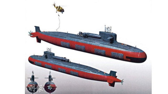 Hình ảnh đồ họa tàu ngầm Type 093T với khoang chứa dành cho SDV
