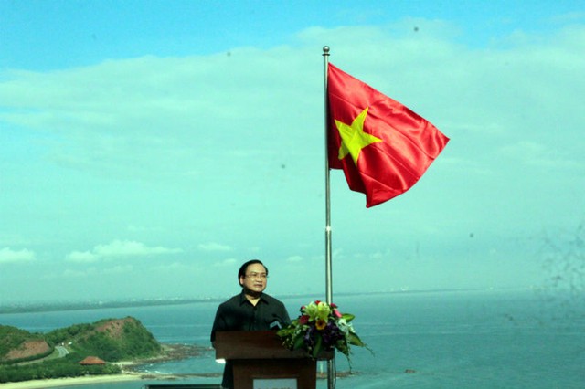 
Phó Thủ tướng Hoàng Trung Hải phát biểu trước cuộc diễn tập
