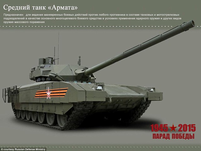 Hình ảnh xe tăng T-14 Armata do Bộ Quốc phòng Nga công bố.