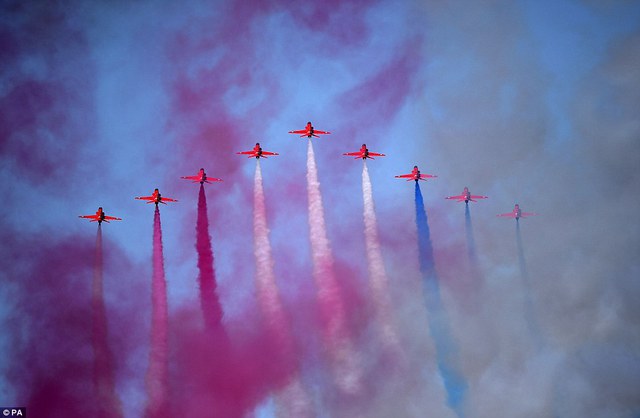 Most notorious for their red, white and blue smoke-trail, the high-speed jets thrill crowds wherever they go with displays of daring flying, colour and - of course - noise