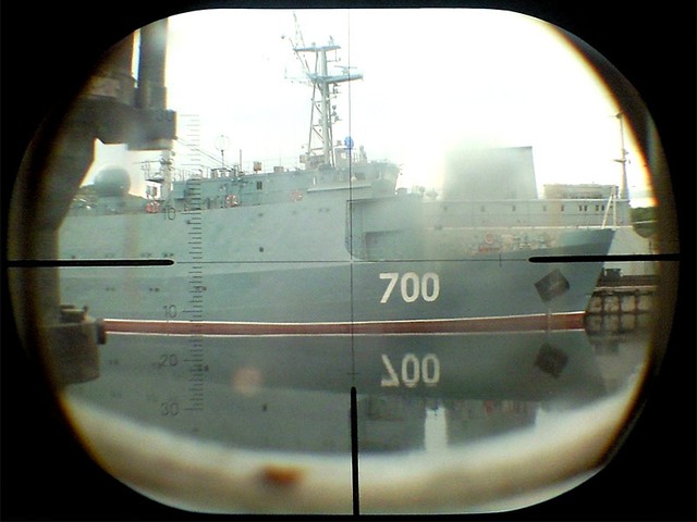 Hình ảnh được cho là nhìn từ kính tiềm vọng của tàu ngầm Losharik tại Deer Bay trong khoảng năm 2010-2012.