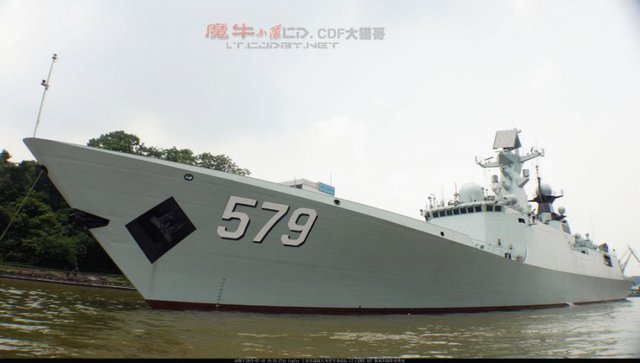 Type 054A Jiangkai II class frigate Handan (579) appears to have been handed over to the PLAN and are believed to have been commissioned, or will be very shortly. (Chinese internet)