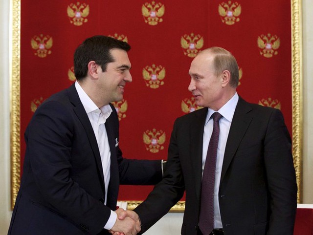 Thủ tướng Hy Lạp Alexis&nbsp;Tsipras và Tổng thống Nga Vladimir Putin.