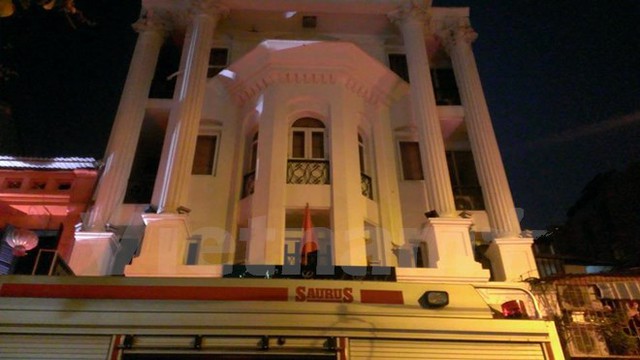 Khách sạn An Nam Legend Hotel, 27 Hàng Bè, nơi xảy ra vụ cháy. (Ảnh: Võ Phương/Vietnam+)