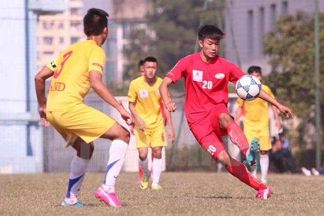 Lưu Công Sơn ghi bàn duy nhất mang về thắng lợi cho U19 Viettel. (Ảnh: Thu Hằng/Vietnam+)