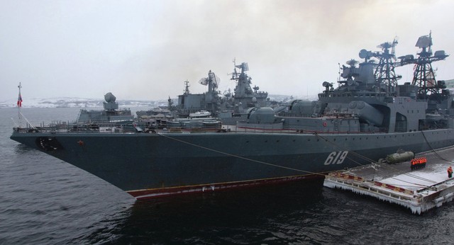 Tàu khu trục Severomorsk (619) thuộc Hạm đội phương Bắc. Ảnh: Sputnik.