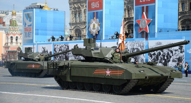 Xe tăng Armata mang thông điệp của Nga