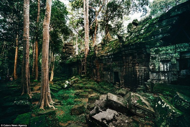 
Cùng với thời gian, những ngôi đền đã nhuốm màu rêu xanh.
