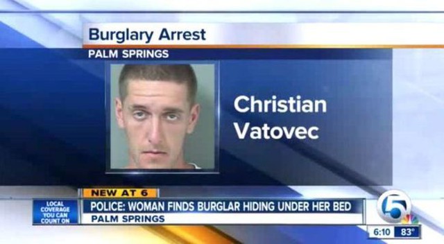 
Tên trộm ngày Christian Vatovec đã bị bắt sau khi tháo chạy.
