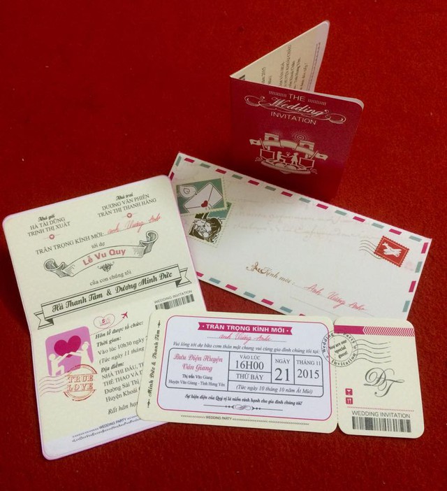 
Thiệp cưới của Hà Min đã được cô gửi tới nhiều bạn bè thân thiết.
