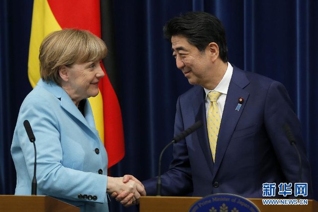 Báo Trung Quốc hả hê vì những phát biểu của bà Merkel khiến Nhật Bản hụt hẫng. Ảnh: Tân Hoa Xã.