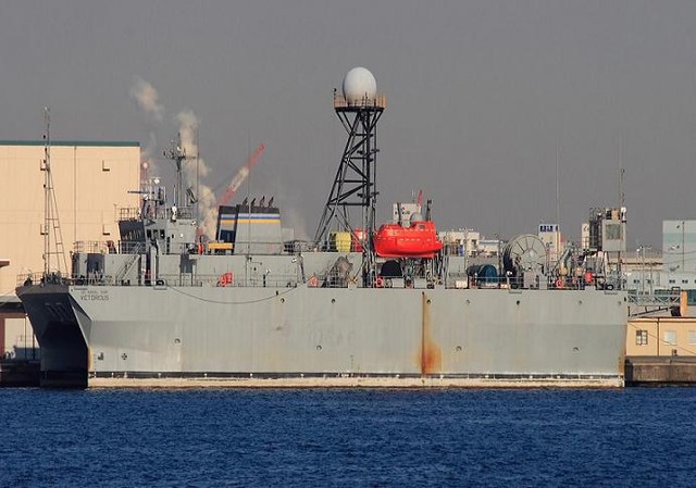 Tàu quan trắc biển T-AGOS-19 USNS Victorious của hải quân Mỹ.