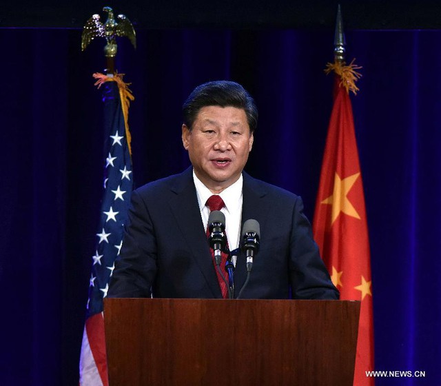 
Tuyên bố ngang ngược về quần đảo Trường Sa, song ông Tập vẫn phát biểu trước các quan chức và truyền thông Mỹ rằng Bắc Kinh vĩnh viễn không xưng bá, không bành trướng. (Ảnh: Xinhua)
