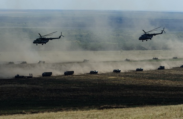 Cuộc tập trận này có sự góp mặt của hơn 30 chiếc trực thăng đa năng Mil Mi-8MTV-5.