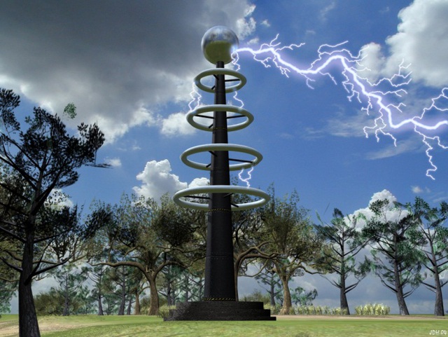 
Một trụ Tesla Coil đang phóng điện
