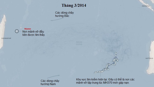 MH370, máy bay, mất tích, hành trình tìm kiếm, mảnh vỡ, trôi dạt, hướng đi