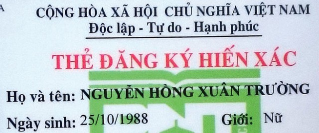 Không chỉ quan niệm săn bắt cướp là để giúp đời, Nguyễn Hồng Xuân Trường còn muốn giúp đời bằng cách khác như: đăng ký hiến xác... - Ảnh: Tấn Đức