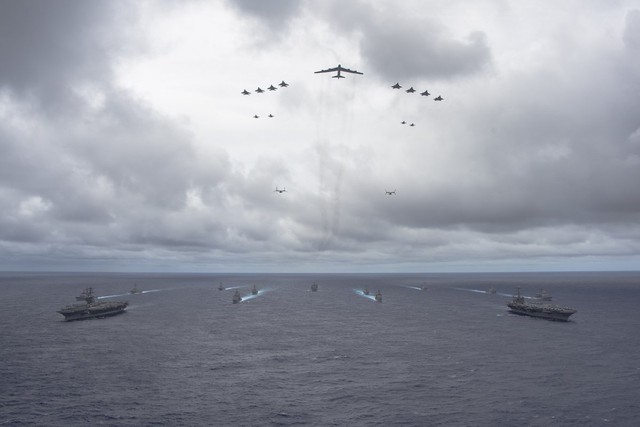 Không quân Mỹ tham gia diễn tập Lá chắn dũng cảm (Valiant Shield), tổ chức tại Guam vào tháng 09-2014.