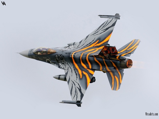 
Một phong cách tương tự được nhìn thấy trên lưng chiếc F-16C
