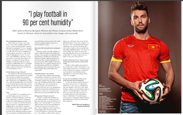 Hình ảnh và bài phỏng vấn Marko Simic trên FIFA Weekly.