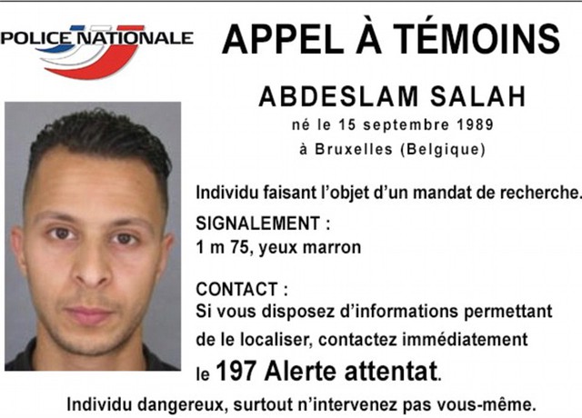 
Thông báo truy nã Salah Abdeslam của cảnh sát Pháp
