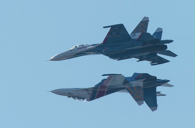 Đội bay Russkiye Vityazi hiện tại có thể trình diễn đơn hoặc theo đội hình với 2 phiên bản chiến đấu cơ Su-27P và Su-27UB. Đây là đội bay tham gia tất cả các triển làm hàng không tại Nga và nhiều triển lãm hàng không quốc tế.