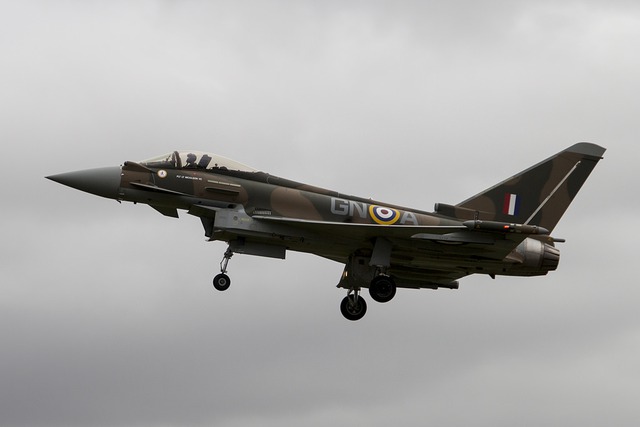1 chiếc Eurofighter Typhoon của Không quân Hoàng gia Anh được sơn màu ngụy trang nhằm kỷ niệm 75 năm trận đánh nước Anh (Battle of Britain) khi mà Không quân Phát xít Đức đưa 1 lực lượng lớn máy bay ném bom tấn công nước Anh.
