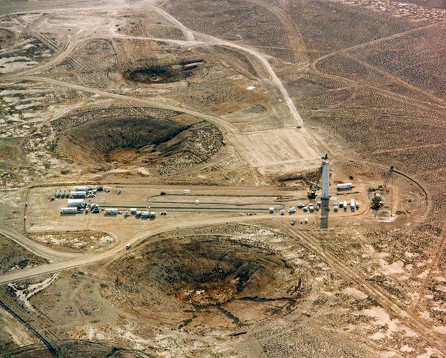 Khu vực thử nghiệm hạt nhân trên sa mạc Nevada, Mỹ. Nguồn: Wiki