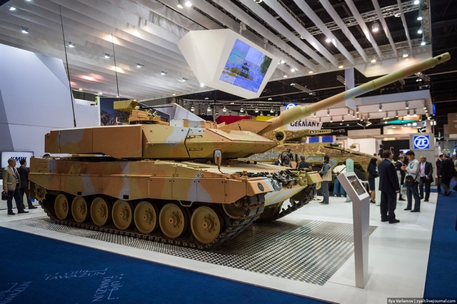 Trong ảnh là ông vua của xe tăng chủ lực thế giới Leopard 2A7+. Đây là biến thể mới nhất và hiện đại nhất được Đức chế tạo.