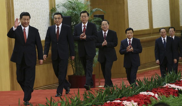 7 thành viên đứng đầu trong bộ máy chính trị Trung Quốc. Ảnh: Reuters