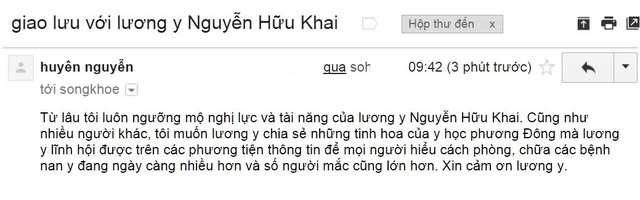 Độc giả gửi thư bày tỏ sự quan tâm đến nội dung cuộc giao lưu.