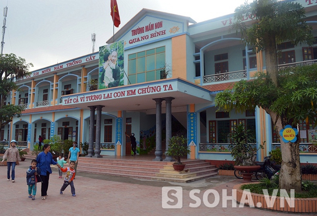 Trường mần non Quang Bình đạt chuẩn Quốc gia, là điểm sáng giáo dục của toàn huyện Kiến Hưng (Thái Bình).