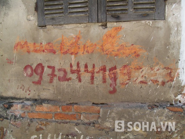 ... thậm chí, ở một số địa điểm khác trong làng, người nào đó đã dùng gạch đỏ để hòng xóa đi dòng chữ “thu mua lợn ốm” trên tường.