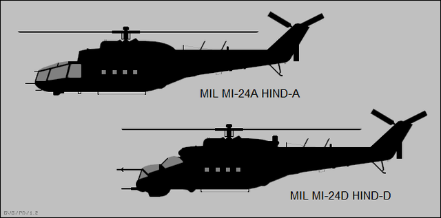 
So sánh trực thăng vũ trang Mi-24A Hind-A và Mi-24D Hind-D

